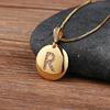 New Fashion A-Z Letters Initial Alphabet Shine Zircon Charm Pendant Necklace For Women Men Copper Neck Jewelry Fine Gifts