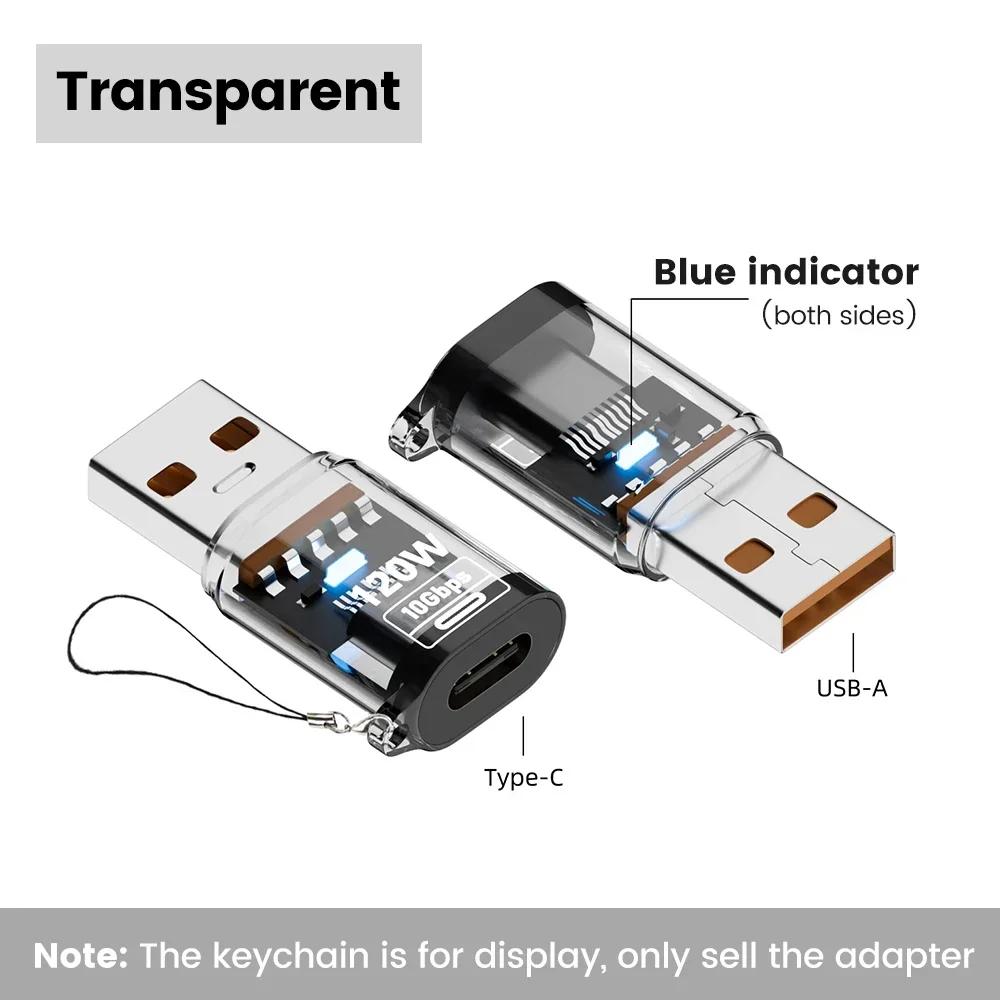 120W USB C OTG Adapter USB To Type C Data Transfer Charging Adapter 10Gbps USB Female To Type C Male Connector for IPhone 16 15