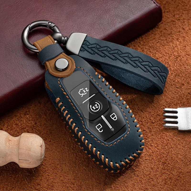 

Чехол для ключа для Ford Fusion Mondeo Mustang F-150 Explorer Edge 2015 2016 2017 2018 автомобильный стильный защитный брелок для ключей синий