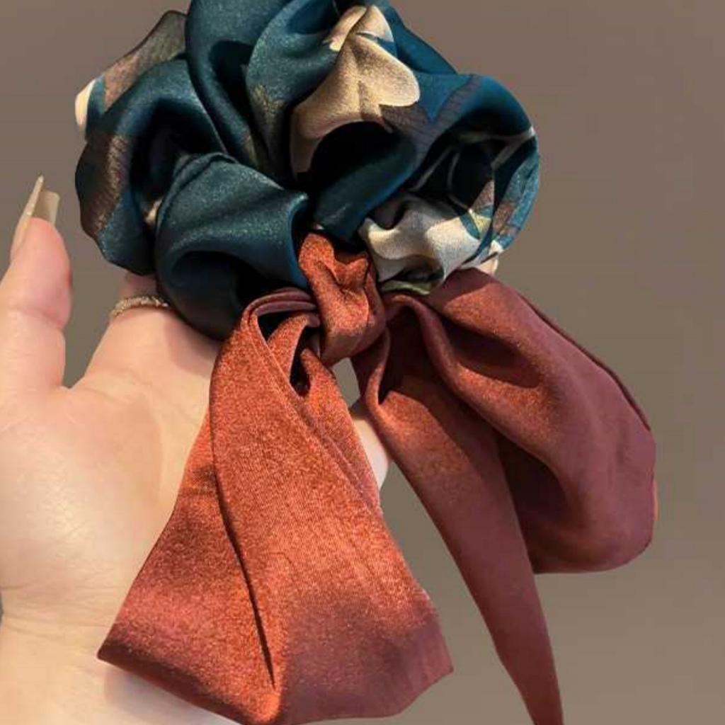 1 Stück Hochwertig, Zart, Retro, Bedruckt, Band, Haarband, Haargummi, Mode, Pferdeschwanz, Schleife, Haaraccessoire, Weiblich