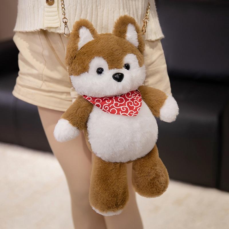 Cute Cute Wolf Bag Plush Toy Doll Girl Shoulder Bag Messenger Bag Children'S Soothing Doll