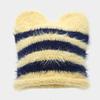 Women's Color Block Striped Ear Hat, Thick Knit Outdoor Winter for Cold