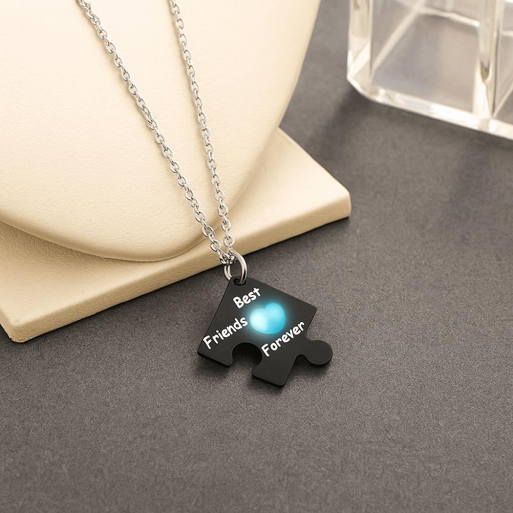 4pcs Stainless Steel Patchwork Sister Necklace Neck Chain Friends Forever Necklace  Birthday Gift