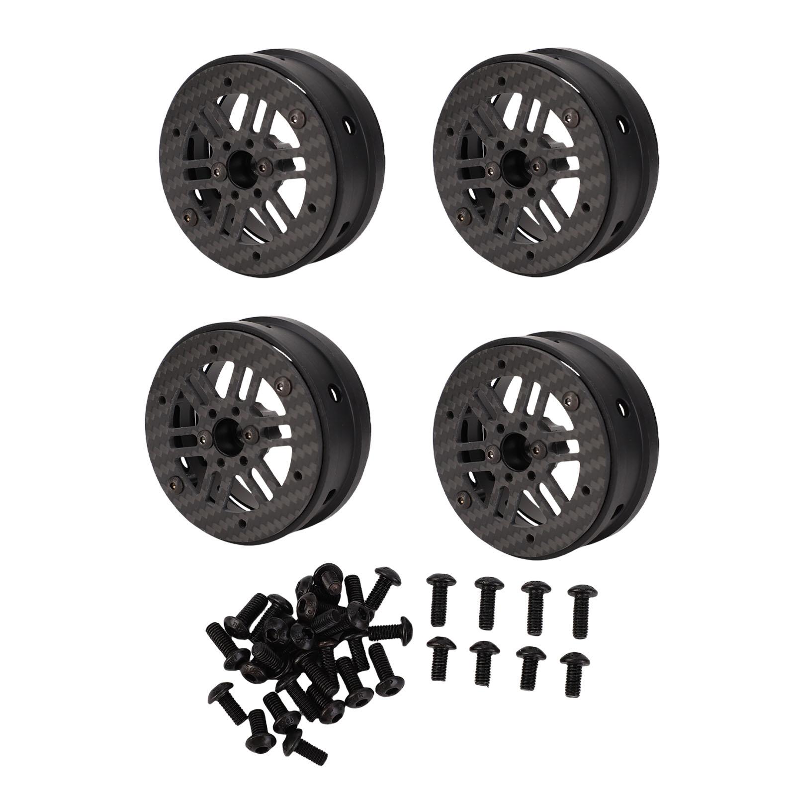 

4PCS RC Wheel Hubs for 1 10 Scale Climbing Car Lightweight Carbon Fiber 2.2 Inch Replacement Hub 6 Spoke Fan Shaped