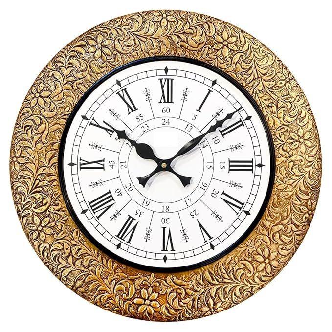

Emboss Metal Analog Wall Clock For Elegant Home Decor, Office, School, Gym, Shop And Gifting || Clock Size - 16 X 16 Inches || 16 INCH
