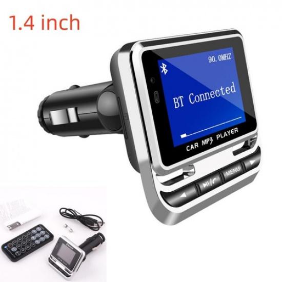 1.4  LCD Car Bluetooth 5.0 FM Transmitter MP3 Player Aux Kit Adjustable Angle