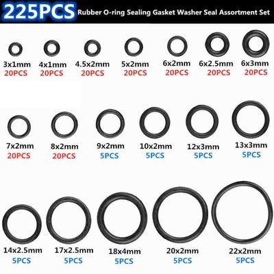 Accessories Nitrile Rubber Rings Air Gas Assortment Black Facuet