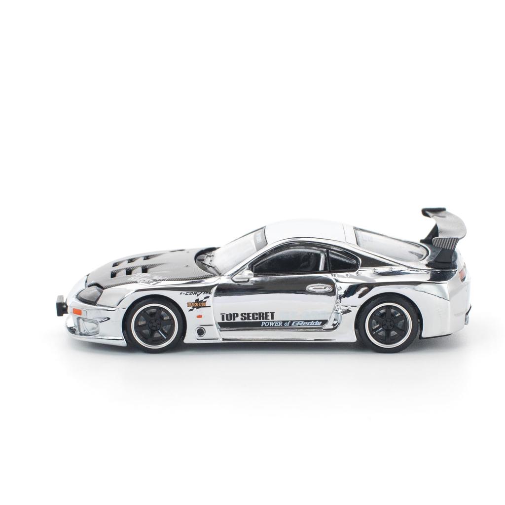 Genesis Company POP RACE Scale Top Secret GT300 Supra Silver Chrome Finished Model PR640325 1/64