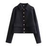 European and American style, new women's clothing, fashionable, casual 2-color soft metal buckle decorative jacket
