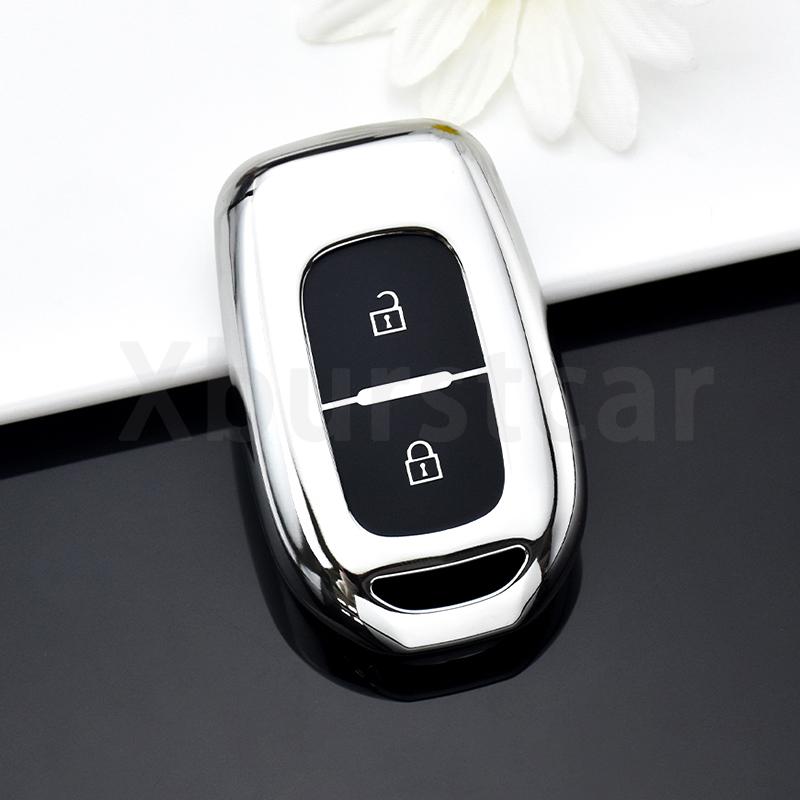 2 Buttons Tpu Car Key Cover Case Shell Fob Holder For Renault Kwid Traffic Symbol For Dacia Sandero Logan Duster Accessories