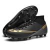 Football shoes high-top broken nails artificial turf leather feet men's and women's spikes competition student training shoes one piece 2025