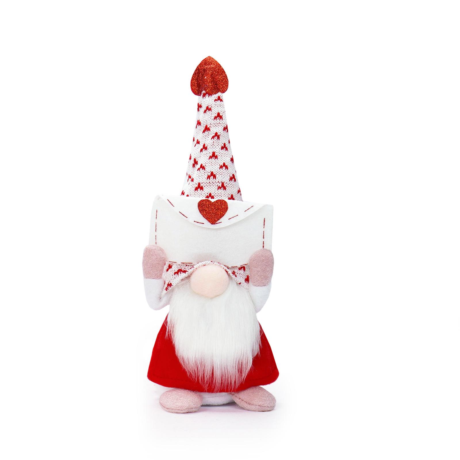 Valentine s Day Faceless Gnome Doll with Heart Envelope - Cute Window Display Ornament