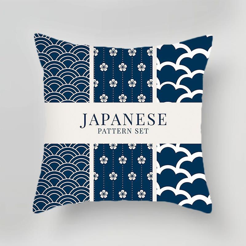 

Геометрический простой синий принт наволочка офисный диван наволочка роскошный домашний декор наволочка 16x16Inch