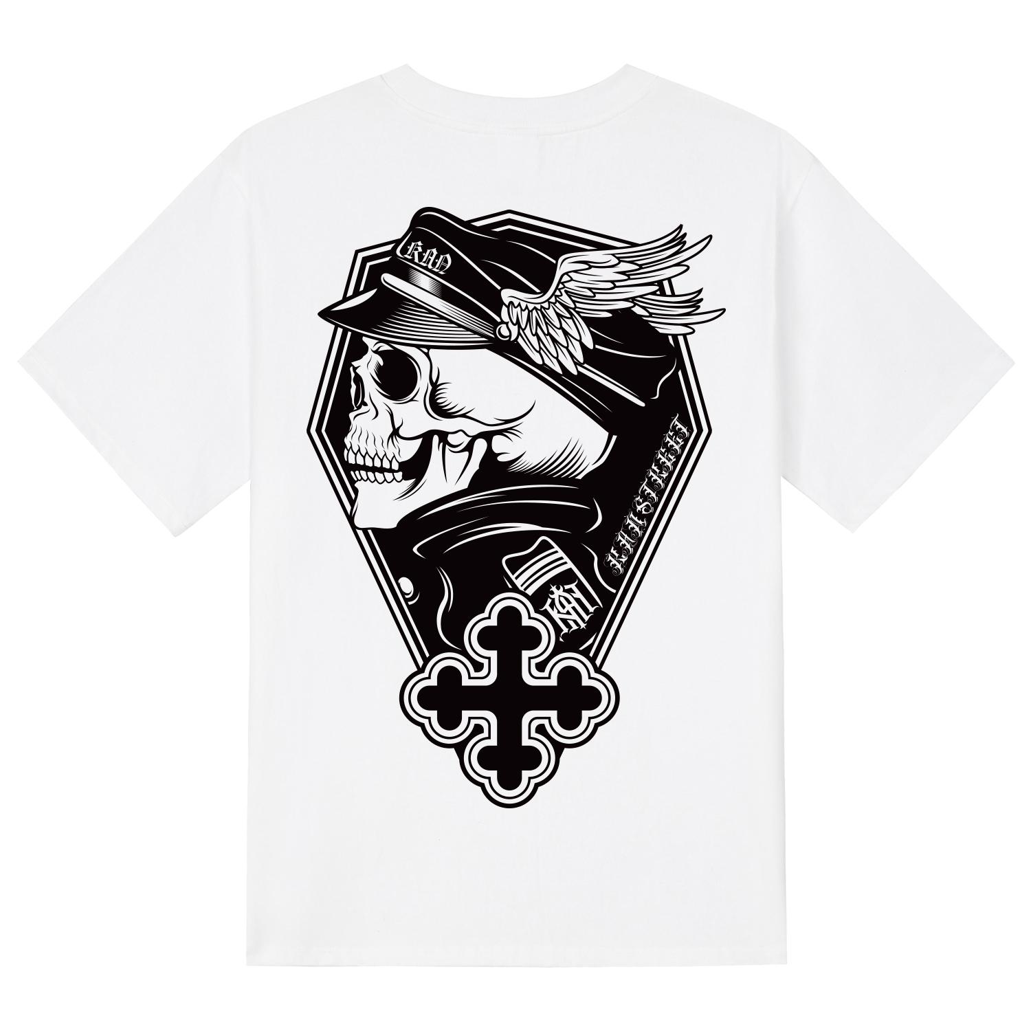 Khan 6312 Ktw0119 Ghost Skull Short Sleeve T-Shirt - White White/Xl