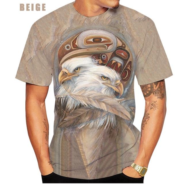

3d футболка с рисунком животного и орла, крутая индивидуальная футболка, короткие мужские повседневные спортивные топы с круглым вырезом и короткими рукавами XXXXXL
