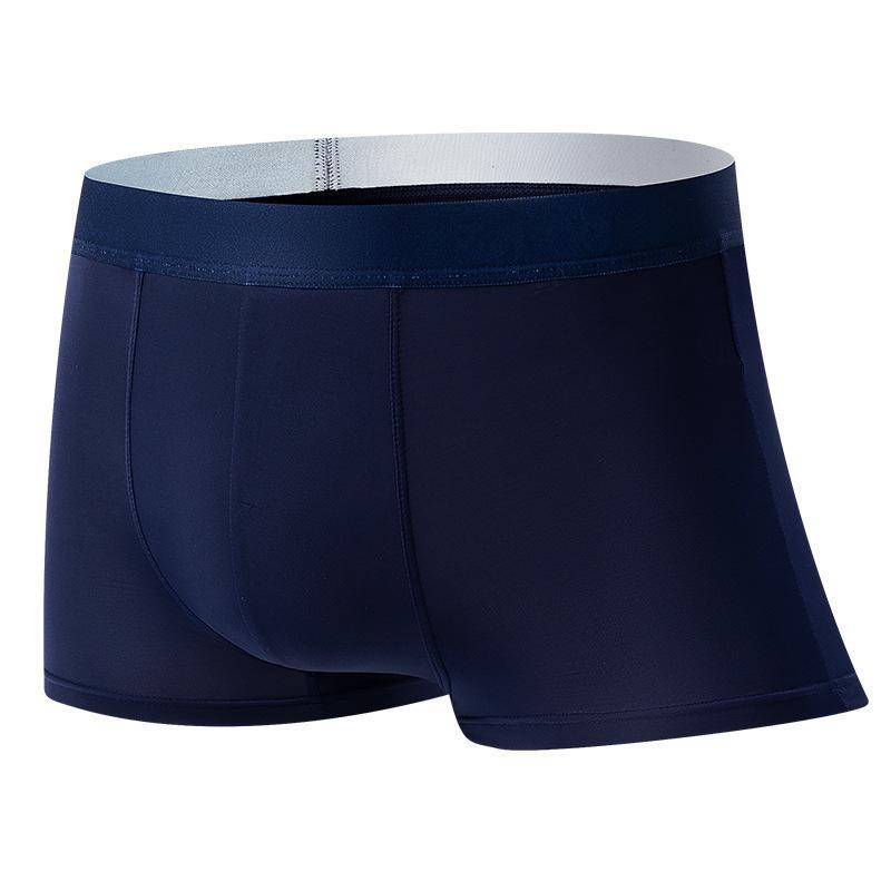 Men's Ice Silk Antibacterial Seamless Boxer Shorts - Lightweight Summer Design