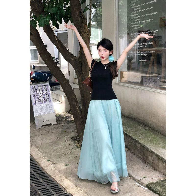 Khaki Small Flying Sleeve T-shirt Women's Summer New Sweet Temperament Slim Slim Niche Sweater Top