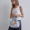 Croissant Cotton Boat Bag (Light Blue)
