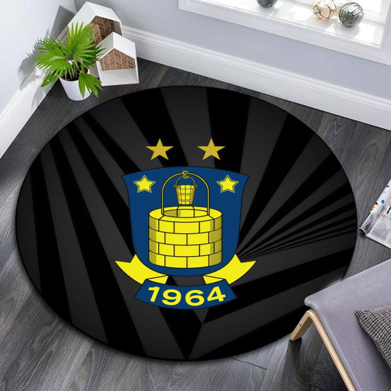 Brondby IF pattern round rug,Carpet Rug for Living Room Bedroom Playroom ,Non-slip Floor Mat,Holiday Gifts and Birthday Gifts.