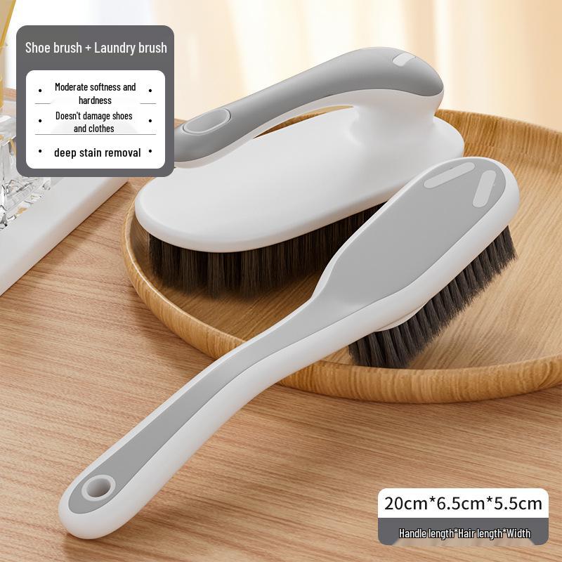 Shoe & Clothing Cleaning Brush - Long Handle, Soft Bristles, Multi-Functional, Gentle on Shoes & Clothes