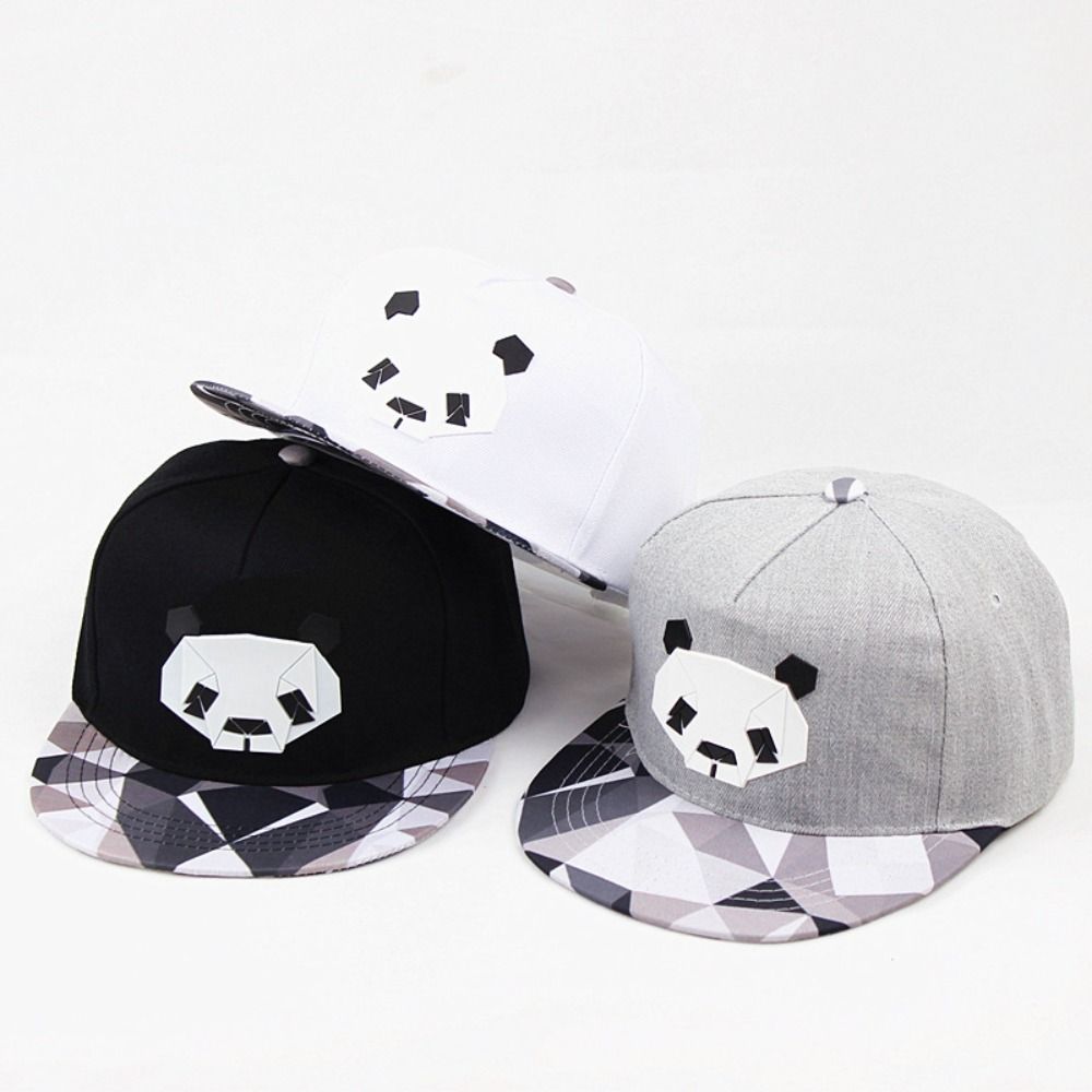 Funny Black Grey Outdoor Baseball Cap Visor Panda Style Peaked Cap Adjustable Sport Trucker Hat Cosplay