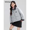 YAYA Women's Lapel Workwear Short Down Jacket