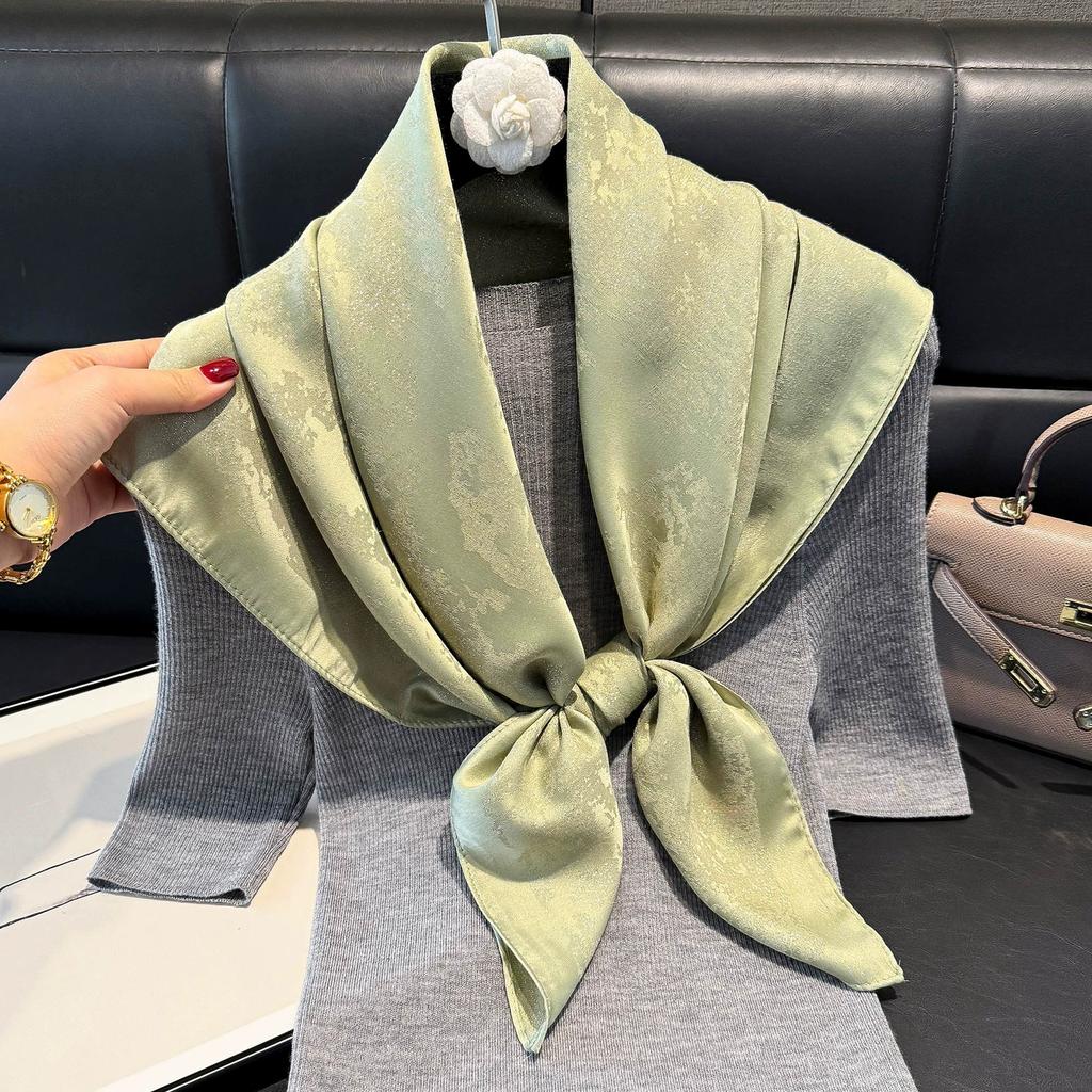 90x90cm New Spring/Summer Imitation Silk Square Shawl Scarf Flower Handkerchief Scarf Women Bandana Headscarves