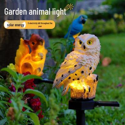 Solar Resin Owl LED Light – Waterproof Outdoor Ground Insert for Lawn and Courtyard Decoration