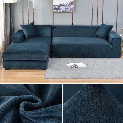 Samt-Sofabezug, elastisch, dick, L-förmig, Ecksofabezug für Wohnzimmer, Stretchbezug für Sofa, Couch, Sessel