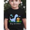 European Sizes Boys' Baby Dinosaur T-Shirt - Short Sleeve Brothers Print Round Neck Top | Loose-Fit Summer Shirt