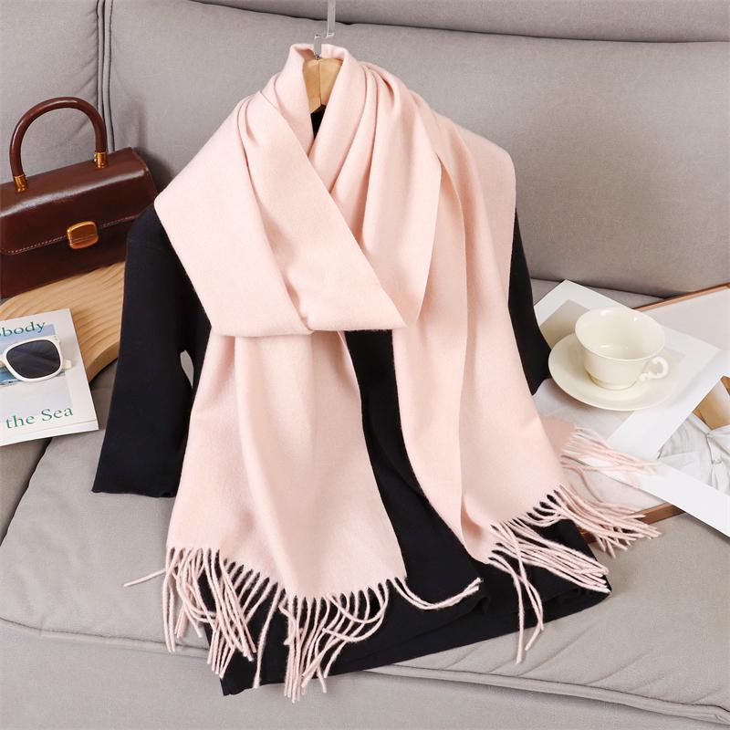 69 Colors Winter Scarf for Women Warm Cashmere Scarves Hijab Solid Lady Long Shawl Wrap Female Pashmina Bandana Poncho Stoles