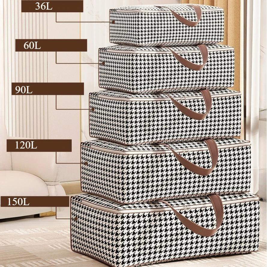 

1pc Quilt Storage Bag Organizer Duvet Large Capacity Foldable Moving Organizer Bags Heavy Duty Moving Luggage Packing Bags 36L світло-сірого кольору