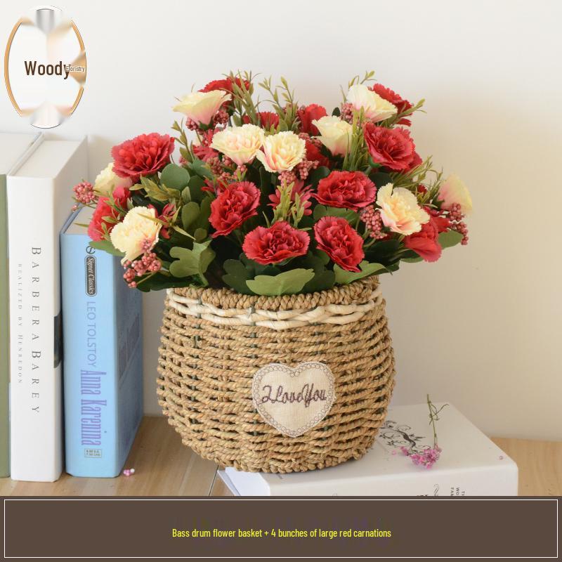 Handcrafted Willow Wicker Flower Basket for Dried Arrangements and Succulents