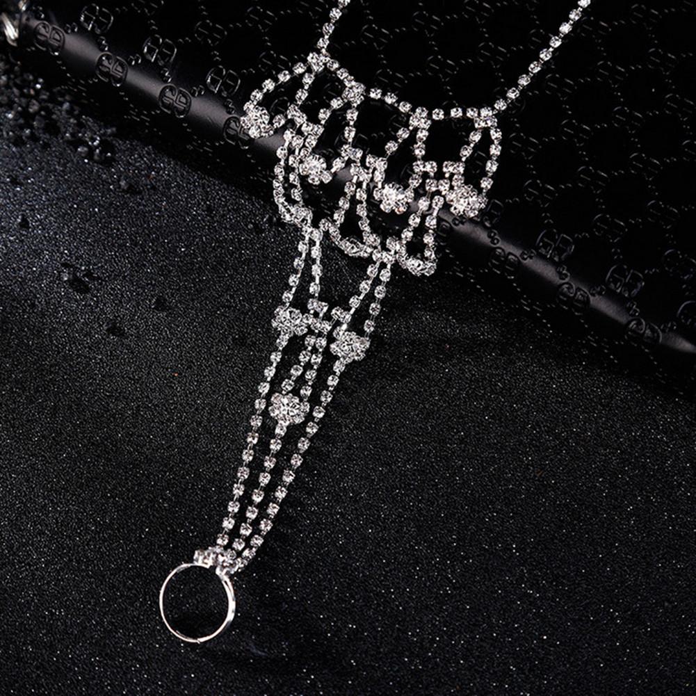 Women Stylish Bride Foot Chain Rhinestone Beach Ankle Chain Anklet Ornament Gift