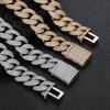 Velkoobchodní Hip Hop Šperky Lesklý Kubánský Řetízek Náramek 20mm Iced Out Vložený Mosazí 4 Řady Zirkon Módní High End Pánský Náramek