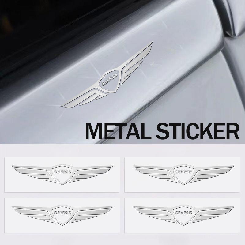 For GENESIS Car Metal Creative Stickers Waterproof Dirt-proof Decals Auto Accessories Hyundai N-LINE I10 I20 I30 I40 IX20 IX35 XX42