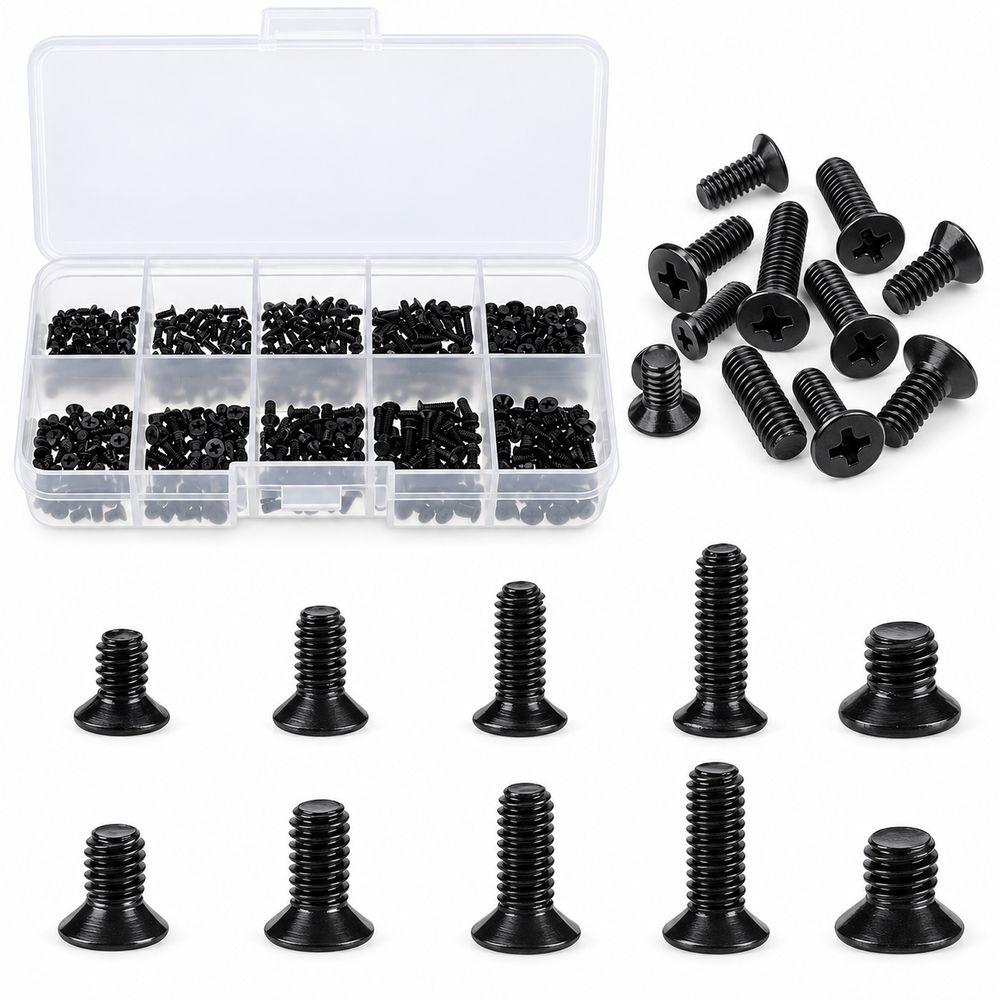 500Pcs M2 M2.5 M3 Cross Self-Tapping Screws Metal Laptop Screws New Round Head Screws  Laptop Repair