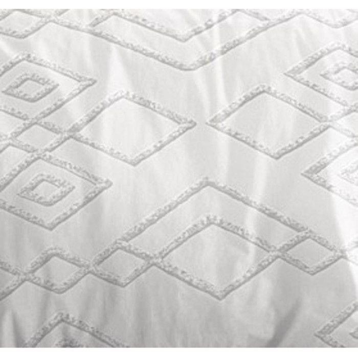 Parure de draps 4P "Louna" lit 160 x 200 Losange Gris Coton Pur