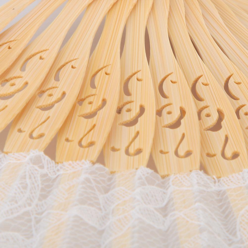 Folding Fan, Japanese Vintage Style Handmade Hand Fan Lace Fan For Decoration  (White)