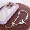 Beaded Bow Phone Case Pendant Resin Y2K Mobile Phone Charms  Wrist Hanging Decoration