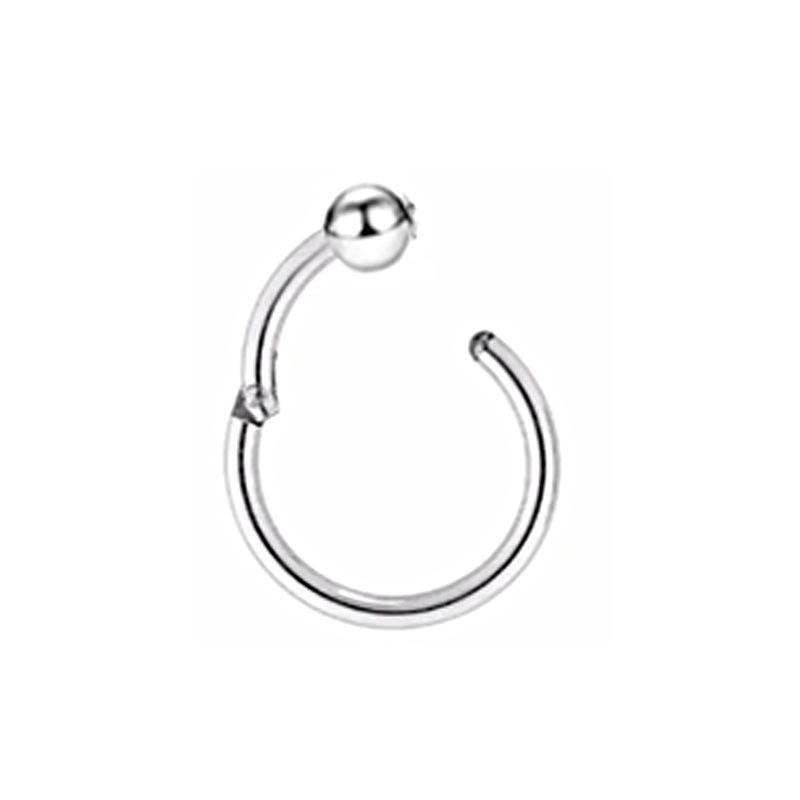 Zircon Heart Nose Ring & Hoop Earrings: Titanium Rhinestone Encrusted, European & American Style Titanium Color