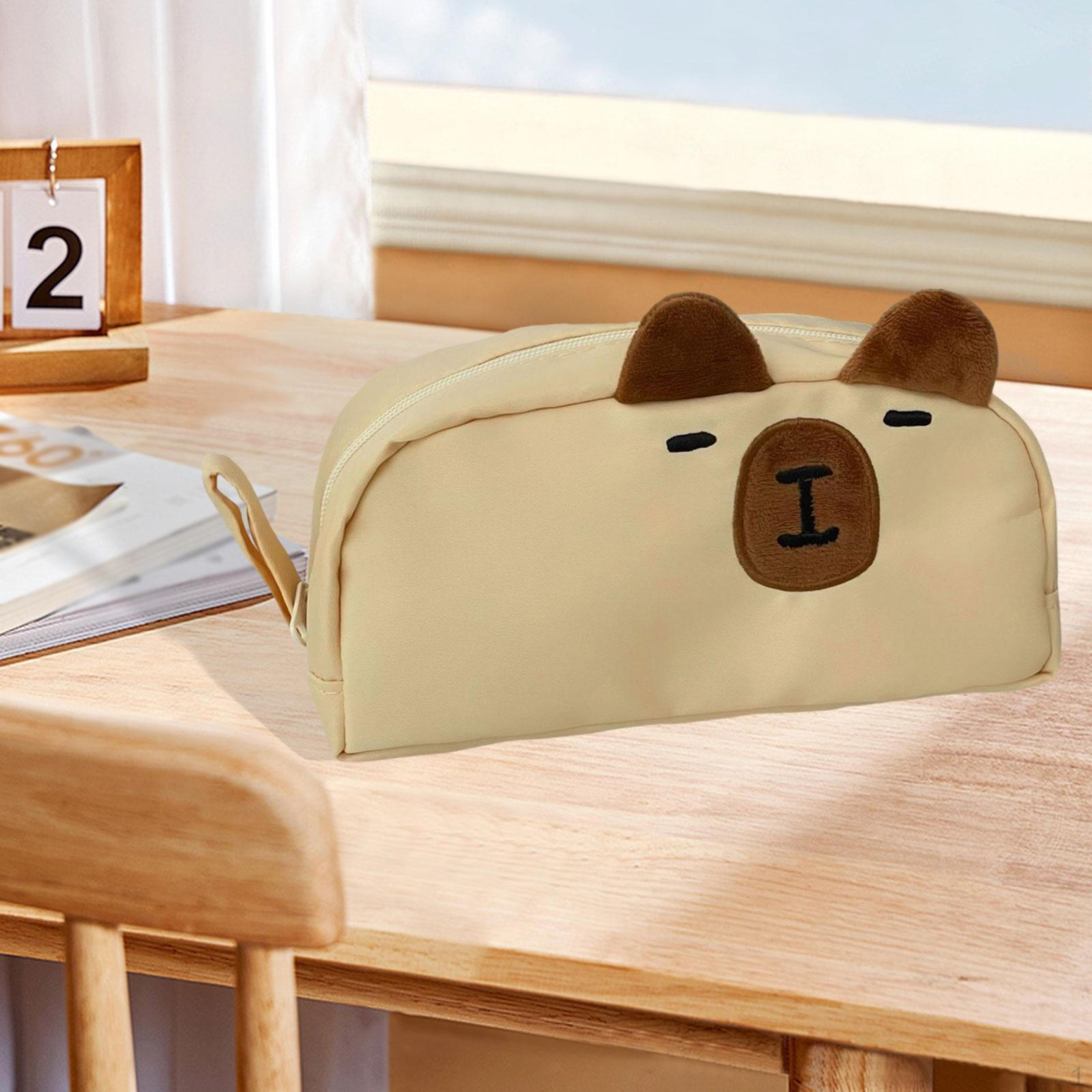 

Пенал большой емкости косметичка прочный портативный эстетический чехол ручка для домашней работы Capybara