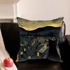 Cute Cat V-Van G-Gogh Starry Sky Various Sizes Square Pillowcase For Car Home Bedchamber Decor