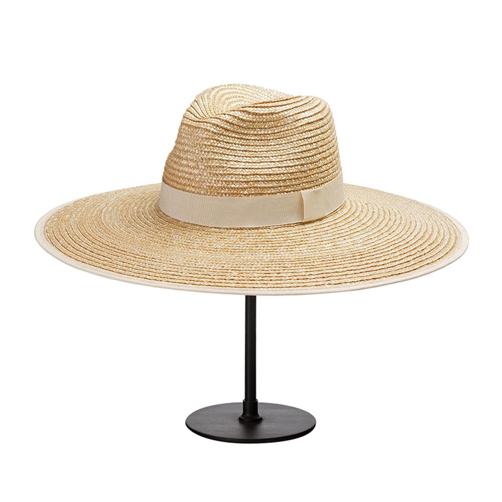 Spring and Summer New Dome Hemming Big Eaves Straw Straw Hat Outdoor Travel Sunscreen Sunshade Beach Big Edge Straw Hat