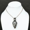 Dendrite Opal, Moonstone Gemstone Copper Wire Wrap Jewelry Pendant 2.80"