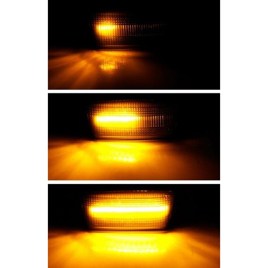 Clear Sequential Full LED Amber Side Marker Lights For 13-19 Buick/Opel Cascada