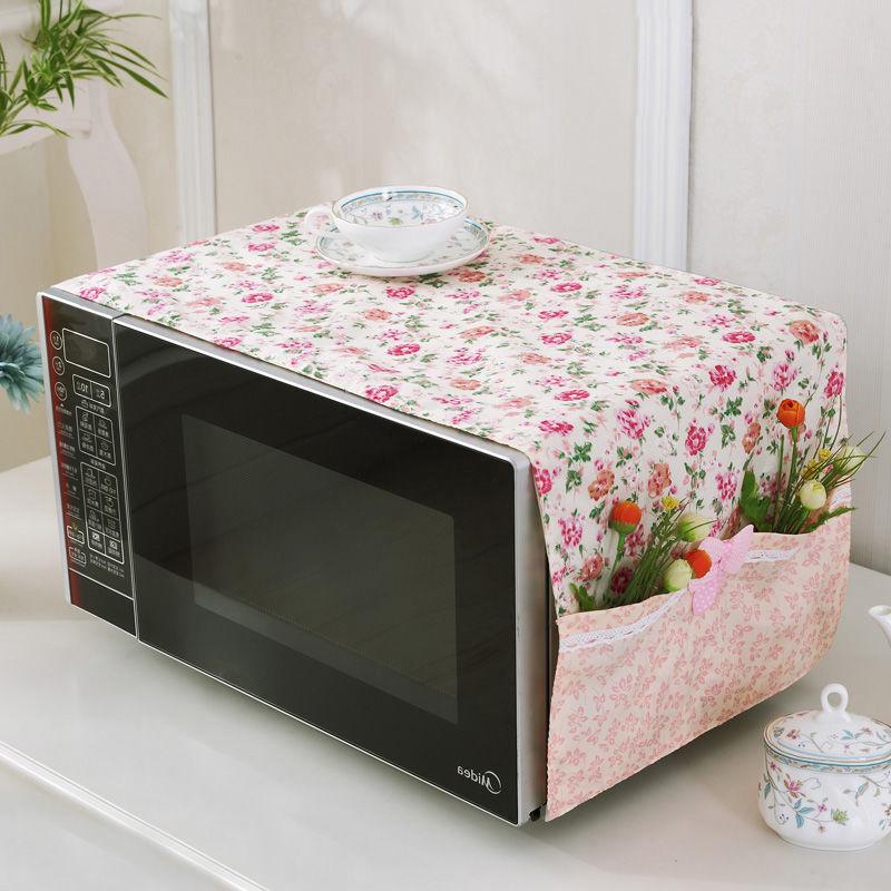 Microwave Oven Dust  Oil Proof Cover Cloth for Galanz  Midea - Pastoral Fabric Lid Universal for Microwave/Oven