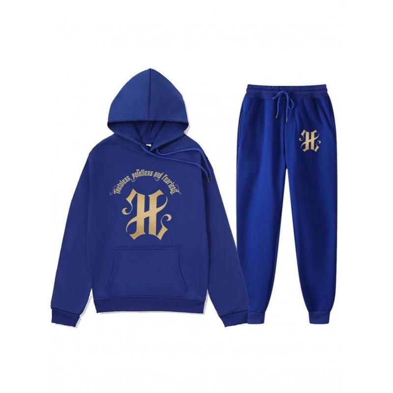 Herren Kapuzenpullover Mit Gotischem Bogen Buchstaben Druck Fleecegefüttert Lässiger Pullover
