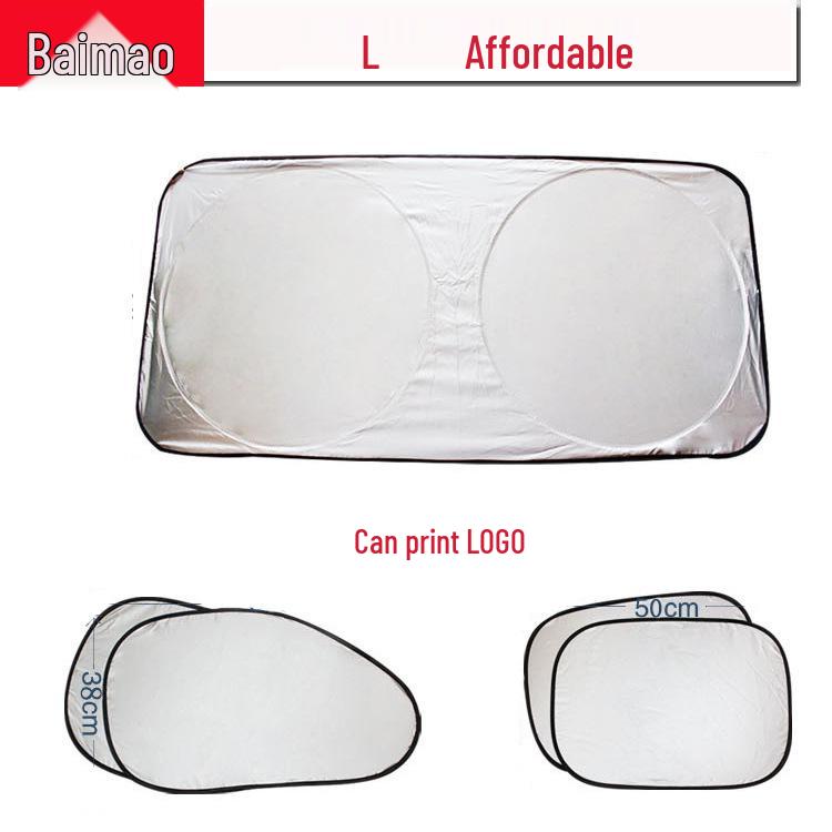 Silver-Coated Car Sunshade Set: 6-Piece Window & Windshield Sun Blocker