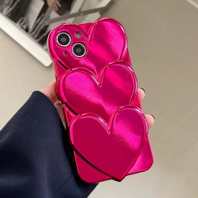 Задняя крышка с 3d сердечком для Iphone 12 11 Promax 13 Pro Max, мягкий силиконовый чехол с мультяшным сердечком Ins Relif, противоударный чехол для телефона